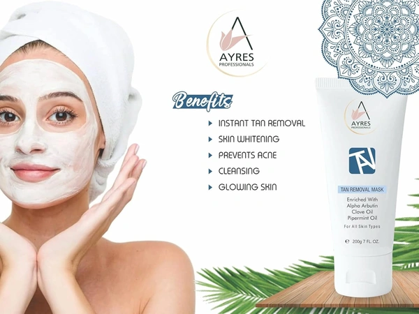 Ayres Tan Removal Mask 200g | Sun Damage Protection | Infused with Alpha Arbutin & Clove Oil | Brightens, Nourishes & Restores Skin | Suitable for All Skin Types