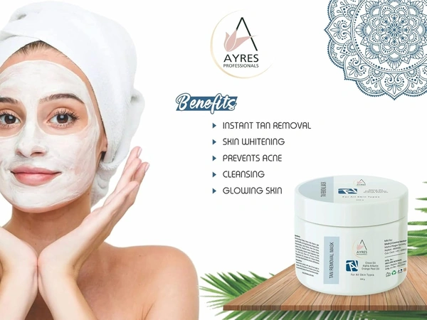 Ayres Tan Removal Mask 500g | Sun Damage Protection | Infused with Alpha Arbutin & Clove Oil | Brightens, Nourishes & Restores Skin | Suitable for All Skin Types