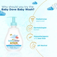 Dove Baby Dove Rich Moisture Hypoallergenic Body Wash 200ml with 100% Skin-Natural Nutrients | Tear-Free, pH Balanced, Paraben-Free | Gentle Care for Newborn & Sensitive Skin