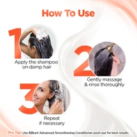 Bblunt BBLUNT Advanced Smoothening Shampoo with Keratin & Hyaluronic Acid 300ml for Unisex | Frizz-Free & Straighter Hair | Gentle Cleanse & Adds Shine | SLS & Paraben Free