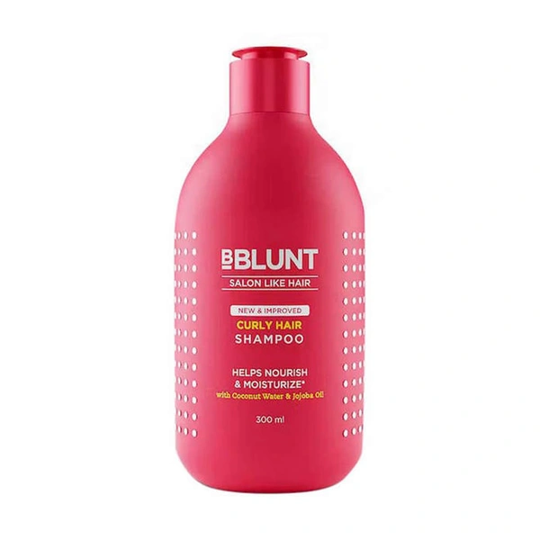 Bblunt Curly Hair Shampoo, 300ml | Reduces Hair Fall by 93% |Enriched with Coconut Water & Jojoba Oil | Enhances Curls, Controls Frizz & Adds Shine | Paraben & SLS Free