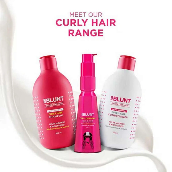 Bblunt Curly Hair Shampoo, 300ml | Reduces Hair Fall by 93% |Enriched with Coconut Water & Jojoba Oil | Enhances Curls, Controls Frizz & Adds Shine | Paraben & SLS Free
