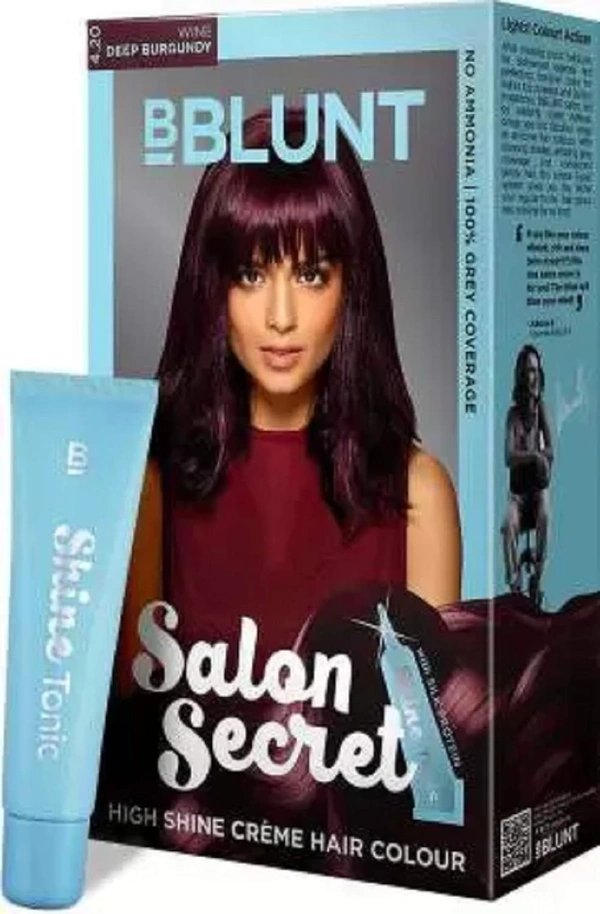 Bblunt BBLUNT Hair Color (Wine Deep Burgundy) | for Salon-Quality Shine | Ammonia-free hair dye | Salon Secret High Shine Crème Hair Colour | Get Vibrant, Long-Lasting Wine Burgundy Color at Home | 100g
