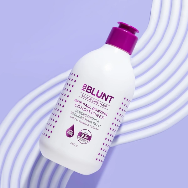 Bblunt Hair Fall Control Conditioner, 250gm | Reduce Hair Fall with Pea, Protein & Caffeine| Reduces Hair Fall by 93% | Sulfate & Paraben-Free