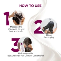 Bblunt Hair Fall Control Shampoo, 300ml | Reduces Hair Fall by 93% | Strengthens Roots & Boosts Hair Growth | Enriched with Pea Protein & Caffeine for Thicker, Healthier Hair