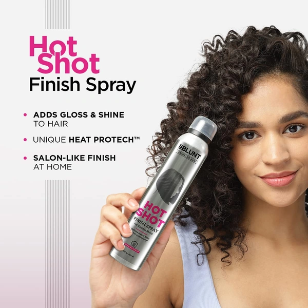 Bblunt BBLUNT Hot Shot Finish Spray - 200 ml | for Radiant Shine | Smooth Finish Spray | Salon Like Finish at Home | Long-Lasting Shine | Designed for Indian Hair