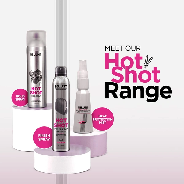 Bblunt BBLUNT Hot Shot Finish Spray - 200 ml | for Radiant Shine | Smooth Finish Spray | Salon Like Finish at Home | Long-Lasting Shine | Designed for Indian Hair