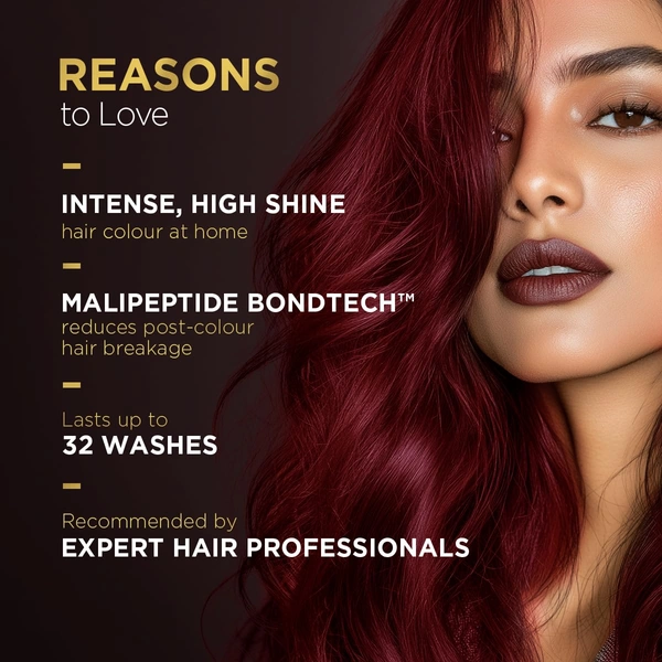 Bblunt BBLUNT Salon Secret High Shine Conditioning Hair Colour Cherry Red 6.62 | With MaliPeptide BondTech� | No Ammonia, Long Lasting, 100% Grey Coverage | Salon-Like Shine at Home