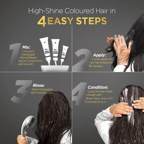 Bblunt BBLUNT Salon Secret High Shine Hair Colour | Chocolate Dark Brown 3 | With MaliPeptide BondTech� | No Ammonia | 100% Grey Coverage | Long Lasting | Salon-Like Shine at Home