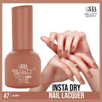 Beauty Berry Insta Dry Nail Lacquer Berry 47 - 13ml | Quick-Dry & Long-Lasting | High Shine & Smooth Application | Rich Berry Shade for Elegant Nails