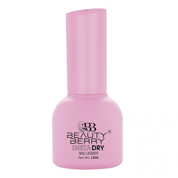 Beauty Berry Insta Dry Nail Lacquer Candy Floss 03 - 13ml | Quick-Dry & Long-Lasting | High Shine & Smooth Application | Soft Pink Shade for Elegant Nails