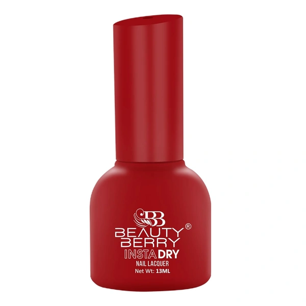 Beauty Berry Insta Dry Nail Lacquer Cinnamon Red 24 - 13ml | Quick-Dry & Long-Lasting | High Shine & Smooth Application | Warm Cinnamon Red Shade for Elegant Nails