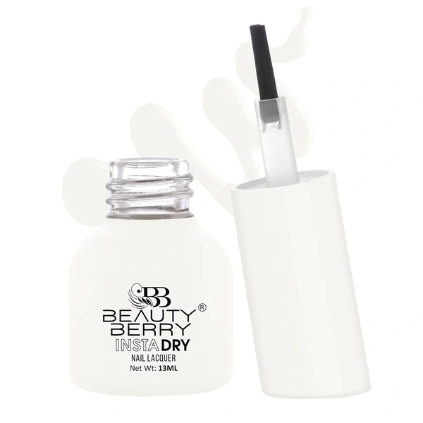 Beauty Berry Insta Dry Nail Lacquer Cinnamon Red 25 - 13ml | Quick-Dry & Long-Lasting | High Shine & Smooth Application | Elegant White Shade for Sophisticated Nails