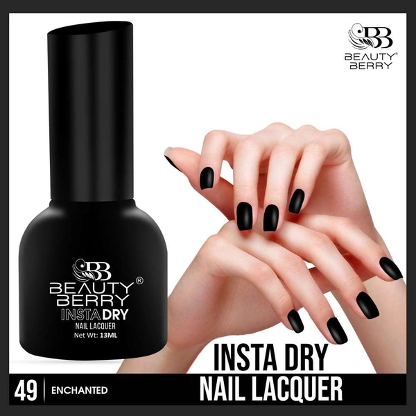 Beauty Berry Insta Dry Nail Lacquer Enchanted 49 - 13ml | Quick-Dry & Long-Lasting | High Shine & Smooth Application | Mystical Mauve Shade for Elegant Nails