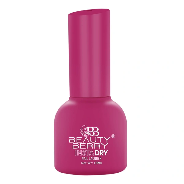 Beauty Berry Insta Dry Nail Lacquer Fuschia 11 - 13ml | Quick-Dry & Long-Lasting | High Shine & Smooth Application | Bold Fuchsia Shade for Vibrant Nails