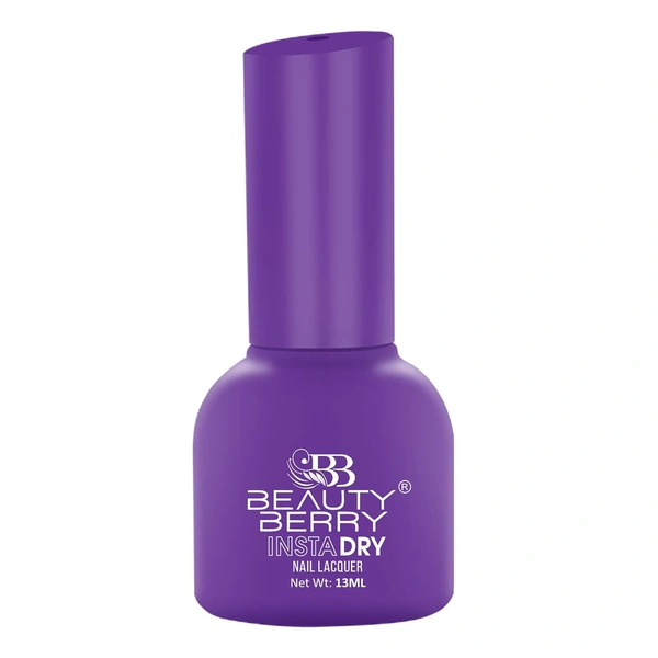 Beauty Berry Insta Dry Nail Lacquer Good Grape 45 - 13ml | Quick-Dry & Long-Lasting | High Shine & Smooth Application | Vibrant Grape Shade for Elegant Nails
