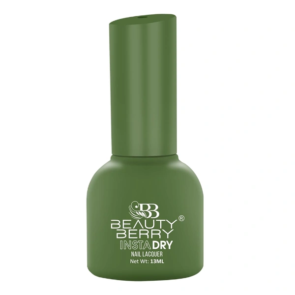 Beauty Berry Insta Dry Nail Lacquer Hot Matcha 64 - 13ml | Quick-Dry & Long-Lasting | High Shine & Smooth Application | Matcha Green Shade for Elegant Nails