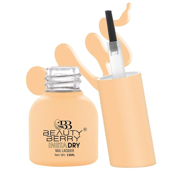 Beauty Berry Insta Dry Nail Lacquer Nudier 30 - 13ml | Quick-Dry & Long-Lasting | High Shine & Smooth Application | Subtle Nude Shade for Elegant Nails?