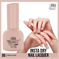 Beauty Berry Insta Dry Nail Lacquer Peachy Dust 06 - 13ml | Quick-Dry & Long-Lasting | High Shine & Smooth Application | Soft Peach Shade for Everyday Elegance?