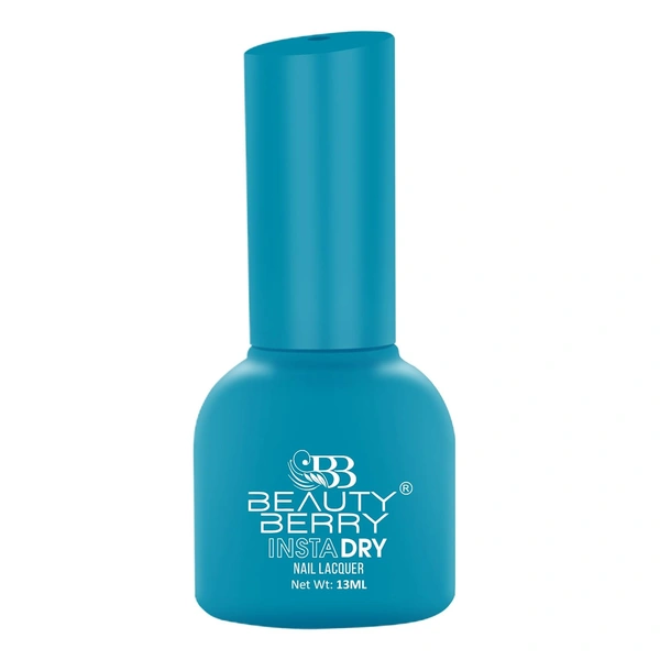 Beauty Berry Insta Dry Nail Lacquer Peter River 21- 13ml | Quick-Dry & Long-Lasting | High Shine & Smooth Application | Cool Blue Shade for Elegant Nails