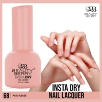 Beauty Berry Insta Dry Nail Lacquer Pink Please 68 - 13ml | Quick-Dry & Long-Lasting | High Shine & Smooth Application | Vibrant pink shade adds a lively touch