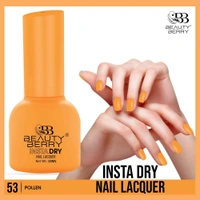 Beauty Berry Insta Dry Nail Lacquer Pollen 53 - 13ml | Quick-Dry & Long-Lasting | High Shine & Smooth Application | Warm Beige Shade for Elegant Nails?