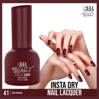 Beauty Berry Insta Dry Nail Lacquer Revenge 41 - 13ml | Quick-Dry & Long-Lasting | High Shine & Smooth Application | Bold Crimson Shade for Striking Nails