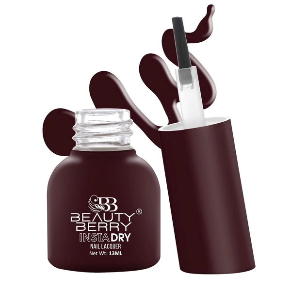 Beauty Berry Insta Dry Nail Lacquer Sangaria 16 - 13ml | Quick-Dry & Long-Lasting | High Shine & Smooth Application | Deep Sangria Shade for Elegant Nails