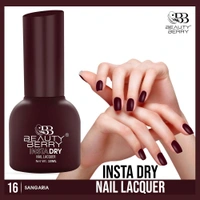 Beauty Berry Insta Dry Nail Lacquer Sangaria 16 - 13ml | Quick-Dry & Long-Lasting | High Shine & Smooth Application | Deep Sangria Shade for Elegant Nails