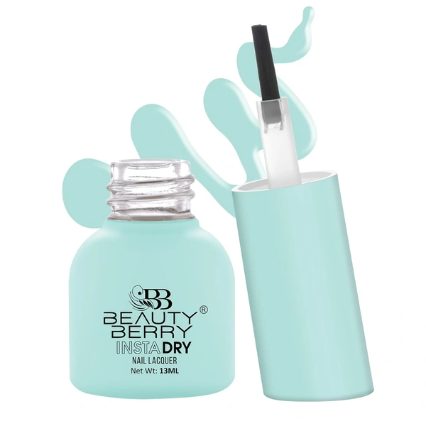 Beauty Berry Insta Dry Nail Lacquer Sea Salt 10 - 13ml | Quick-Dry & Long-Lasting | High Shine & Smooth Application | Soft Beige Shade for Elegant Nails