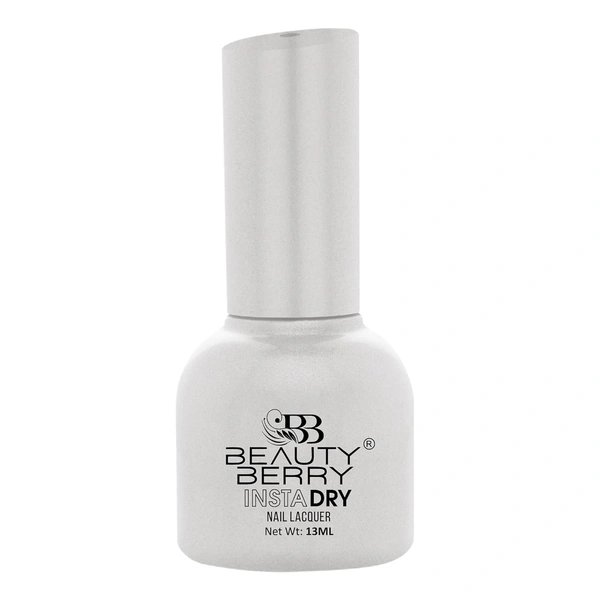 Beauty Berry Insta Dry Nail Lacquer Silver lining 70 - 13ml | Quick-Dry & Long-Lasting | High Shine & Smooth Application | Versatile shade suitable for various occasions
