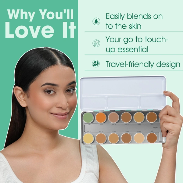 Beauty Berry Ultra HD Professional Base Palette | 12 Concealers | Waterproof & Revitalizing Formula | Full-Coverage, Lightweight, Long-Lasting & Blendable