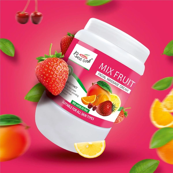 Bee One Mix Fruit Facial Massage Cream 900ml | 24H Moisture Lock & Protection | Deep Moisturizing, Repair, Rejuvenate & Nourish | Paraben-Free, Vegan & Cruelty-Free