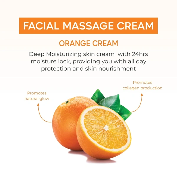 Bee One Orange Facial Massage Cream 900ml | Enriched with Orange Extracts for Deep Moisturizing, Brightening & 24H Hydration | Softens, Nourishes & Rejuvenates Skin | Paraben-Free & Vegan