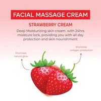 Bee One Strawberry Facial Massage Cream 900ml | Enriched with Strawberry Extracts for Deep Moisturizing, Brightening & 24H Hydration | Softens, Nourishes & Rejuvenates Skin | Paraben-Free & Vegan