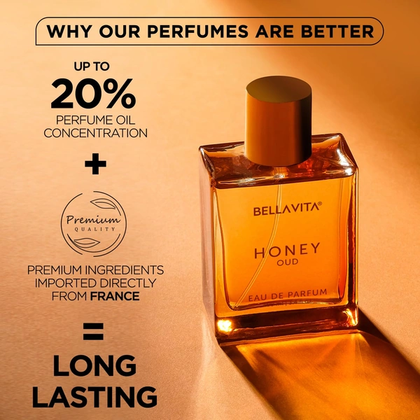Bella Vita Honey Oud Eau De Luxury Parfum, 100 ml | Long Lasting Premium EDP Fragrance