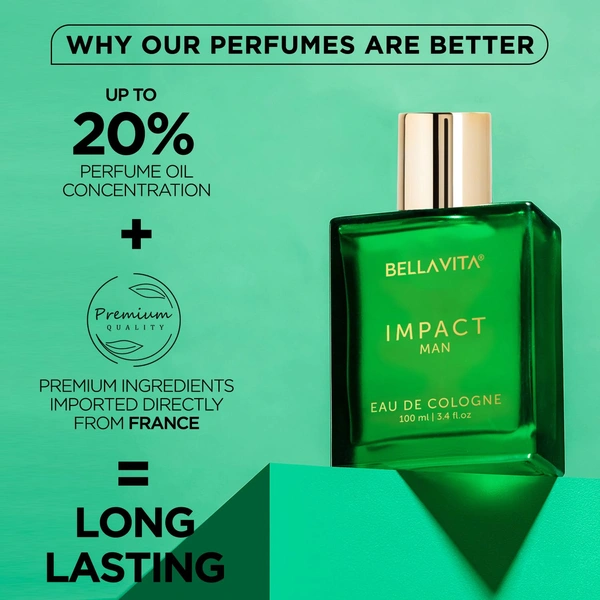 Bella Vita Impact EDC Perfume For Men, 100 ml | Long Lasting Premium EDP Fragrance