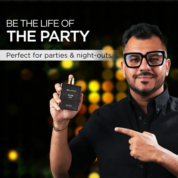 Bella Vita Luxury KLUB Man Eau De Parfum Perfume for Men with Lemon, Rose and Vanilla|Musky and Spicy Long Lasting Premium EDP Fragrance Scent, 100Ml