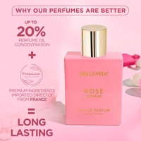 Bella Vita Rose Woman EDP Luxury Rose Perfume, 100 ml | Long Lasting Premium EDP Fragrance