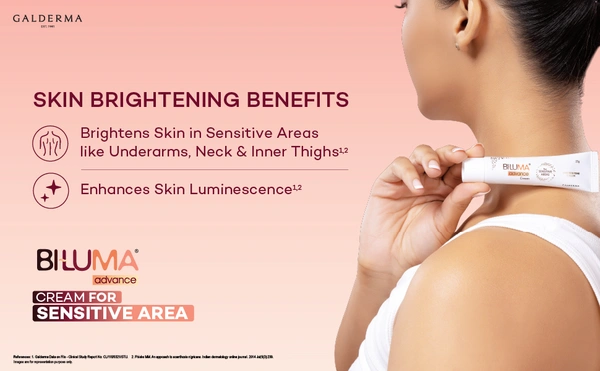 Galderma Biluma Advance Cream 25g | Brightens Sensitive Areas like Underarms & Thighs | Evens Skin Tone & Boosts Glow | Soothes Redness & Irritation | Safe for Delicate Skin