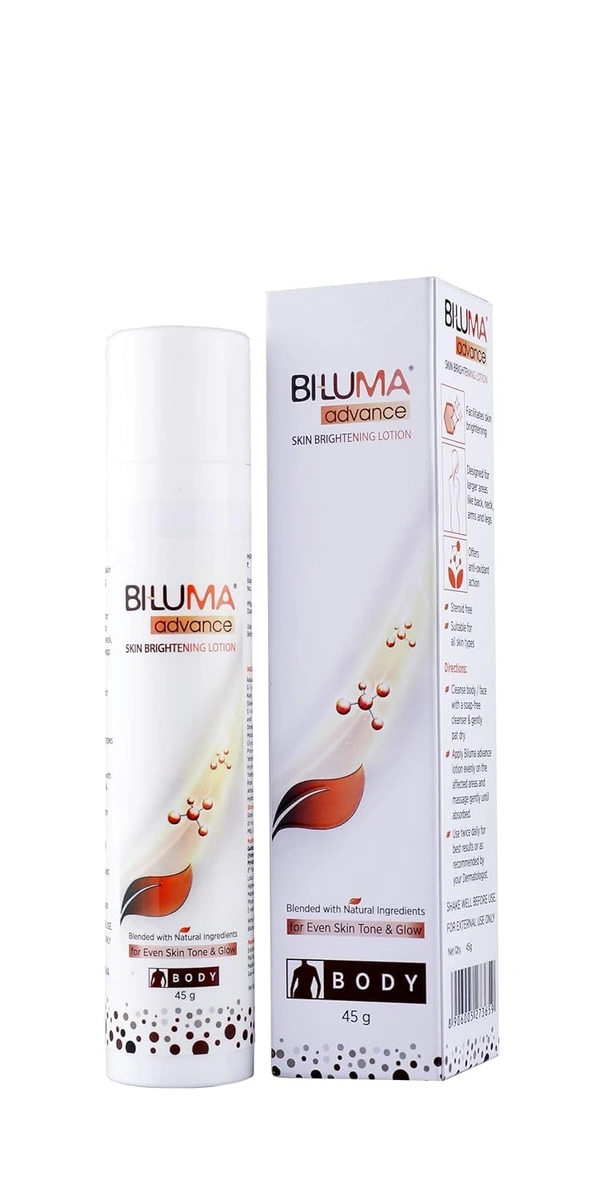 Galderma Biluma Advance Skin Brightening Lotion 45gm | Natural Ingredients Blend for Even Tone & Glow | Fades Dark Spots & Pigmentation on Face & Body | Lightweight & Moisturizing