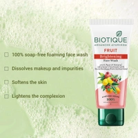 Biotique Fruit Brightening Face Wash 100ml | 100% Pure & Natural Botanicals |Ayurvedic Extract |Daily facial cleanser | For Radiant Skin | Brightening & Refreshing Face Wash | Suitable for All Skin Types