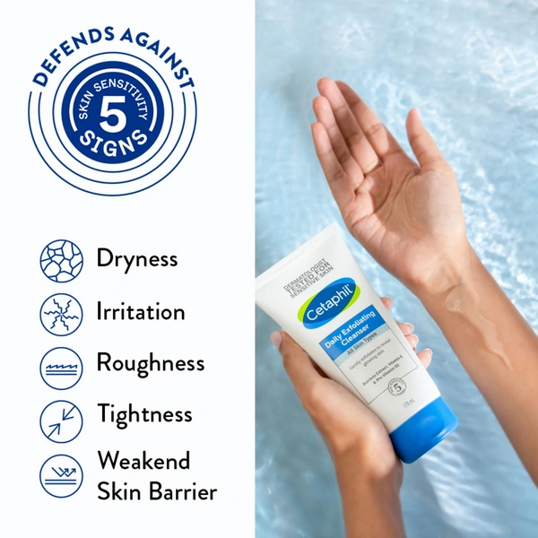 Cetaphil Face Wash Daily Exfoliating Cleanser For All Skin Types, 178ml