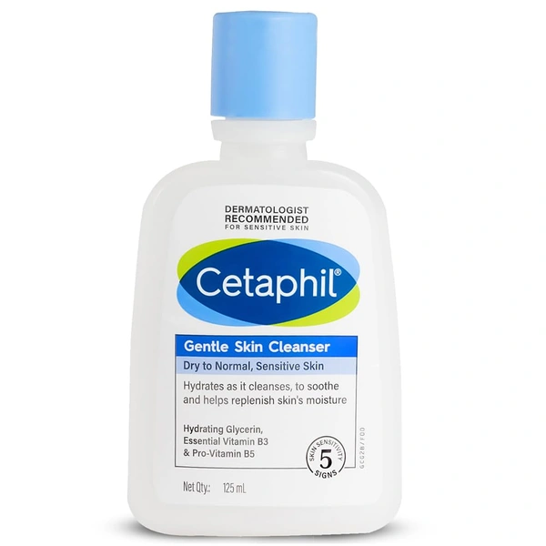 Cetaphil Face Wash Gentle Skin Cleanser for Dry to Normal, Sensitive Skin, 125 ml