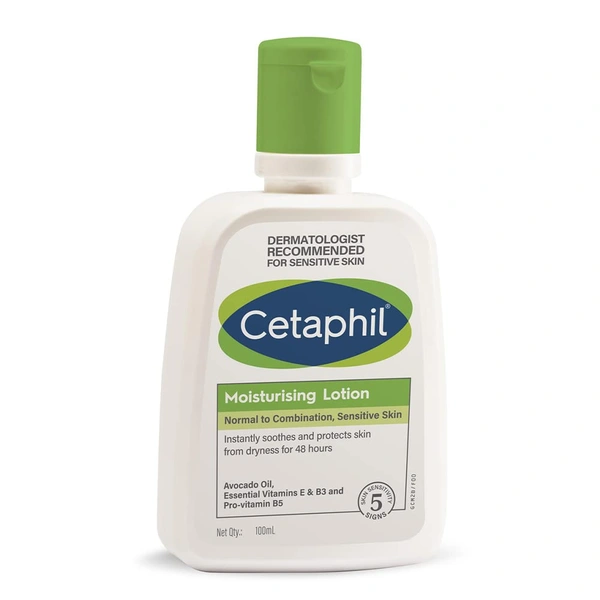 Cetaphil Moisturizing Lotion - 100ml | Niacinamide and Panthenol Enriched Moisturizer for Normal to Combination, Sensitive Skin | Non-Greasy, Pore-Friendly Formula | Dermatologist Recommended, Paraben