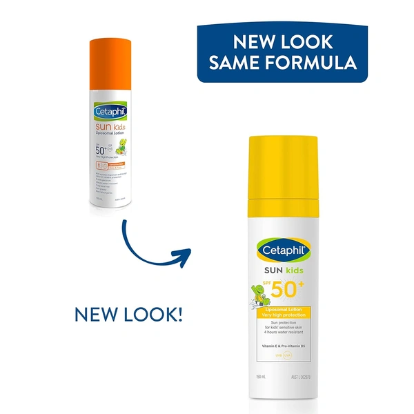 Cetaphil Sun Kids Liposomal Lotion 150ml | SPF 50 + | Sun Protection For Sensitive skin Skin | Water-resistant | UVA and UVB protection | Non-greasy & Irritating | Dermatologist-tested