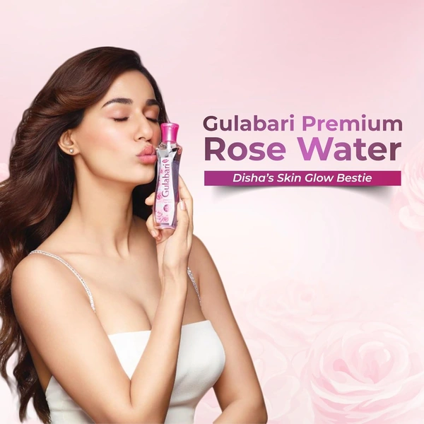 Dabur Gulabari Rose Water Gulab Jal - 100ml | Herbal Extracts | Gentle Cleanser | Hydrating, Refreshing & Cooling | Suitable for All Skin Types | Daily Use