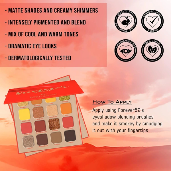 Forever52 Daily Life Forever 52 Daily Life 16 Color Eyeshadow Palette ( Summer Breeze) | Vibrant & Long-Lasting | Easy to Blend | for Day-to-Night Looks | Flawless Matte Finish Look | - BRZ004