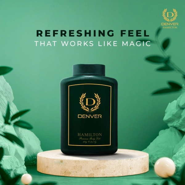 Denver Hamilton Premium Body Talc - 100g Pack of 2 | Scented Talcum Powder for Men | Long-Lasting Freshness & Masculine Fragrance