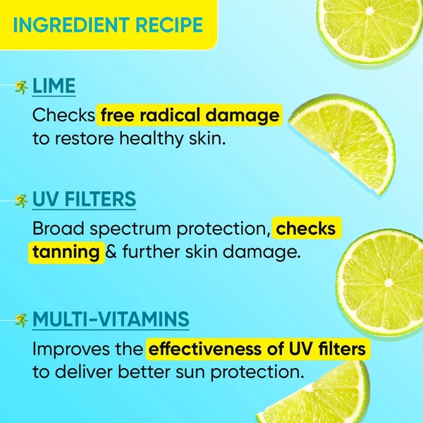 Dot & Key Lime Rush Swim + Sports Sunscreen SPF 50 PA++++ 50g| Water-Resistant 180 Mins | Sweatproof, Lightweight & Non-Greasy | Broad-Spectrum Protection